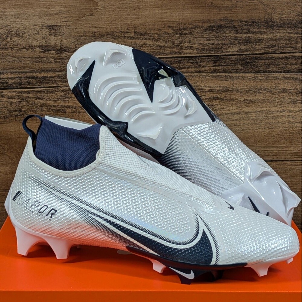 Nike Vapor Edge Pro 360 Men's 12.5 White Navy Blue Football Cleats AO8277-106